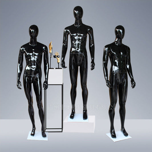 Egg Head Male Dress Form Mannequin Lifelike Men Dummy for Display Garments
