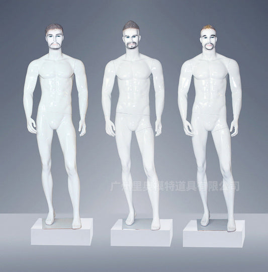 Plus Size White Color Fiberglass Male Mannequin Stand Factory Supply Make up Men Dummy