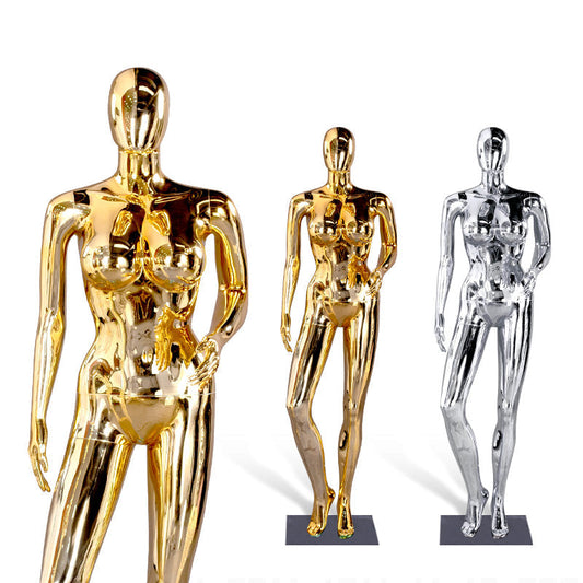 China Factory Chrome Plastic Body Gold Silver Mannequin Female Big Breast Clothing Mama Africa for Clothes Display