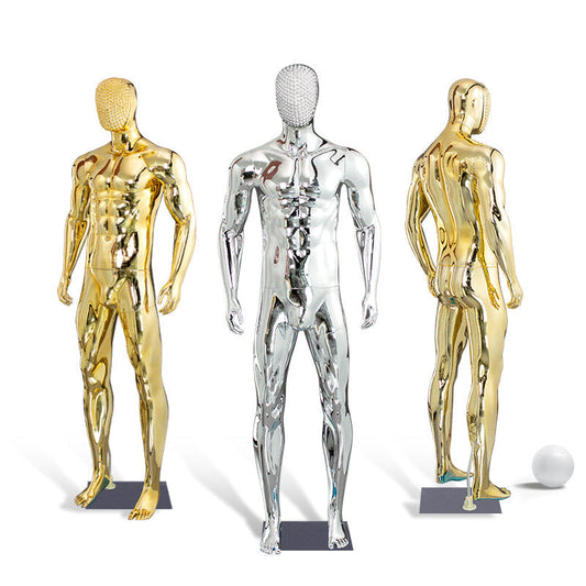 Fancy Mannequin Boutique Male Mannequin Sports Men Dummy Chrome Muscular Male Full Body Mannequin for Clothing Store Display