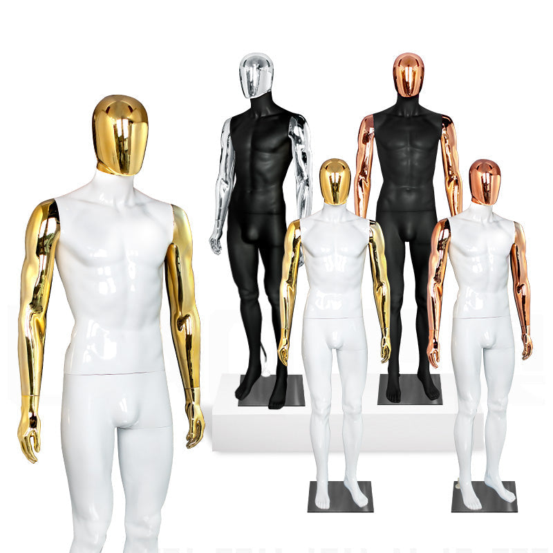 Chrome White Male Full Body Mannequins Man Dummy Boutique Fashion Window Display
