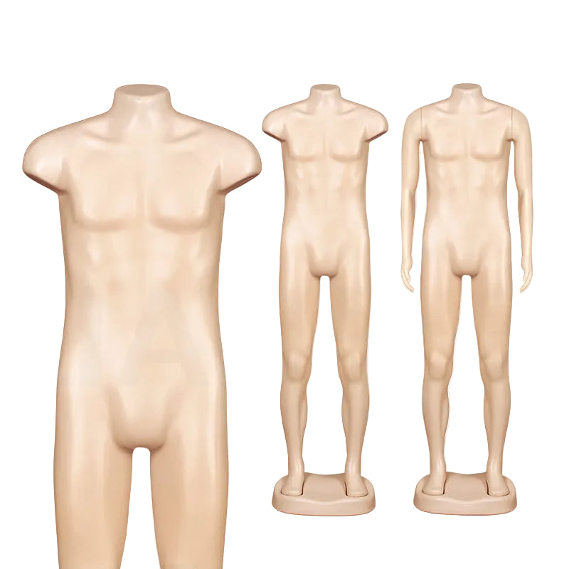 Factory Wholesale Men Mannequins Cheap Plastic Male Dummy PE Stand with Plus Size Stock for Africa South America Clothes Display