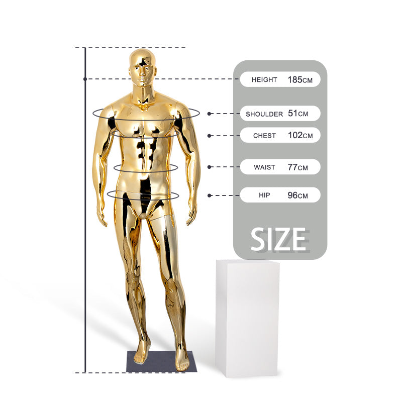 Fashion Clothing Men Dummy Clothes Display Muscle Electroplating Gold Male Mannequins 2026 New Fashion Boutique Display