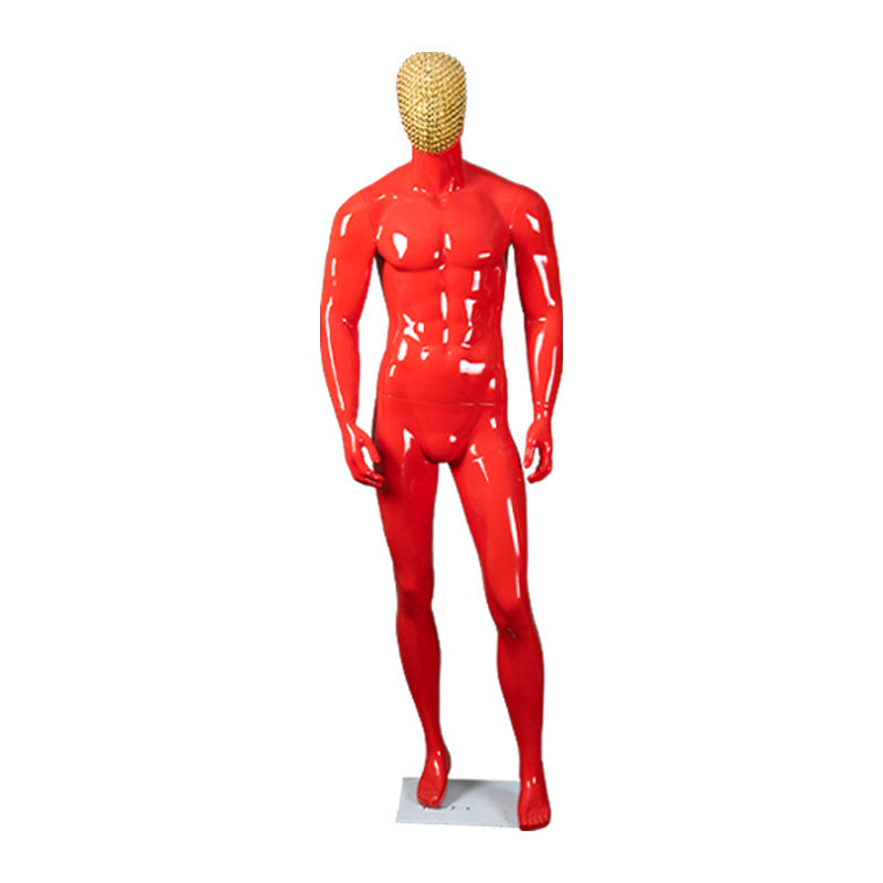 Mannequin Fiberglass Full Body Man Size Matte White Change Chrome Electroplating Face Abstract Attractive Male Dummy Business Su