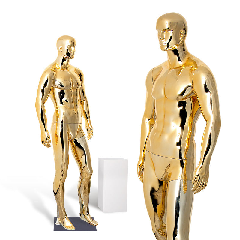 Fashion Clothing Men Dummy Clothes Display Muscle Electroplating Gold Male Mannequins 2026 New Fashion Boutique Display