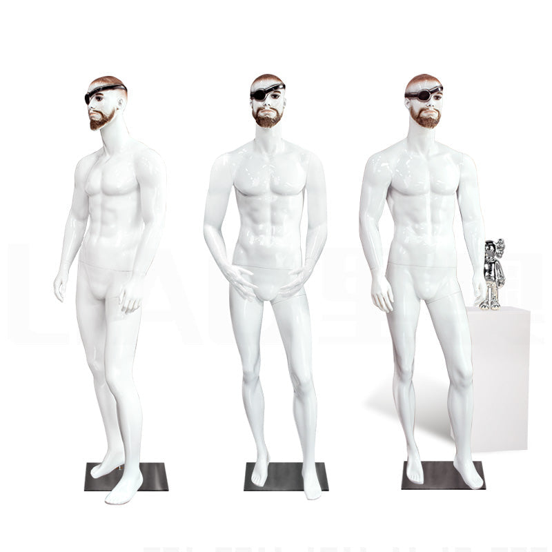 Lifelike Make up White Fiberglass Male Mannequin Model for Sale Fancy Men Dummy Boutique Fashion Window Display