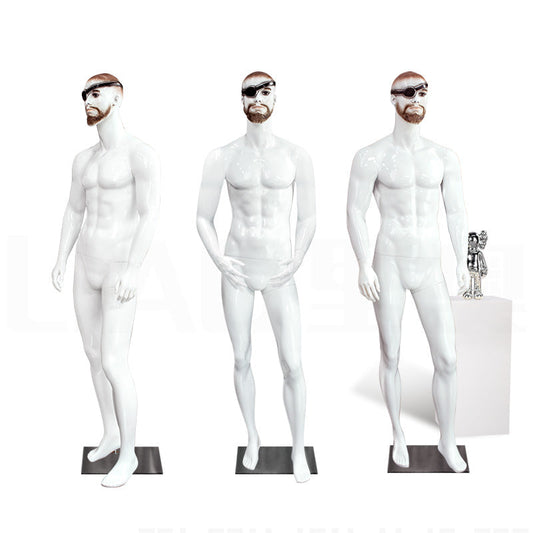 Lifelike Make up White Fiberglass Male Mannequin Model for Sale Fancy Men Dummy Boutique Fashion Window Display