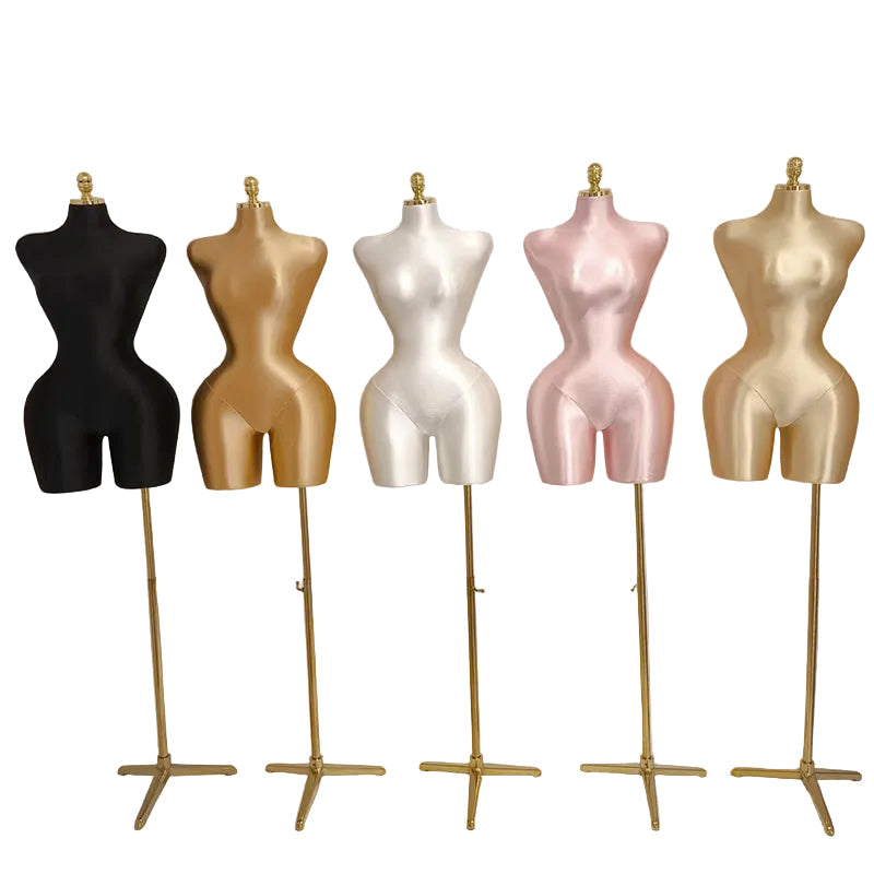 US Stock Female Curvy Mannequins Pinable Half Body Boutique Display Plus Size Torso Dress Foam Doll for Adults Tailor Dummy