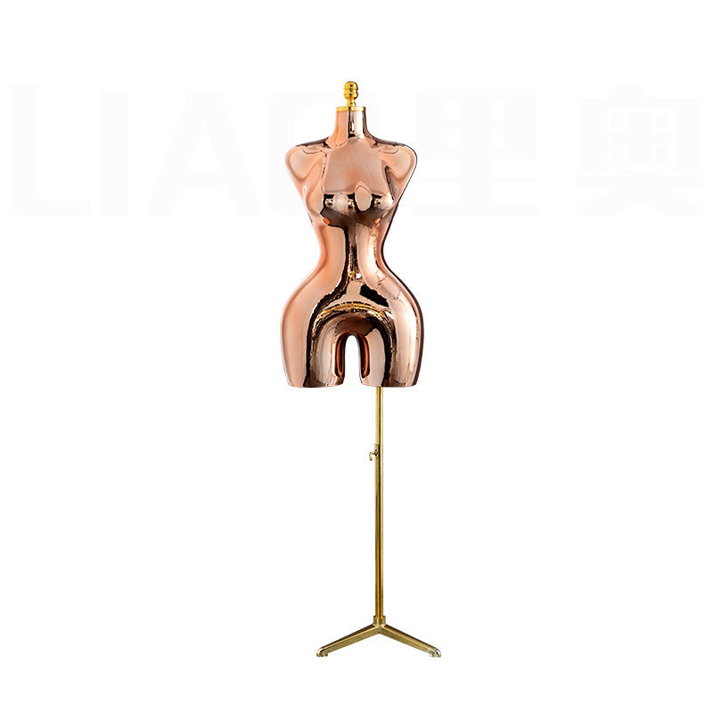 Plating Gold Lady Dress Form mannequin body stand female Chrome silver upper-body Big buttock ass curve Manikin