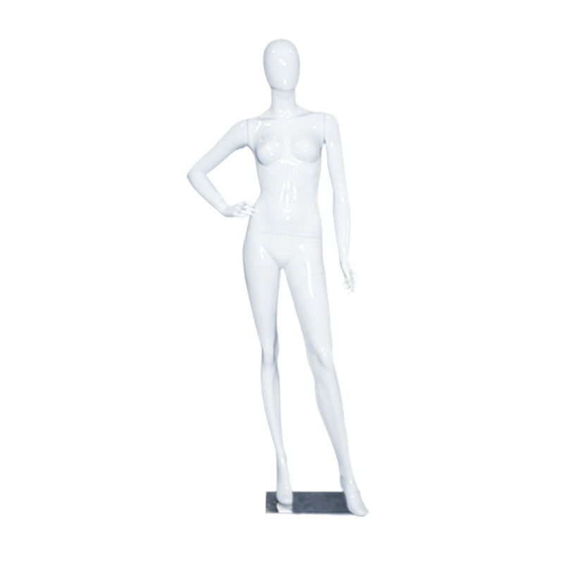 Egg Head Glossy White Female Mannequin Full Body White Color Women Dummy for Garments Display